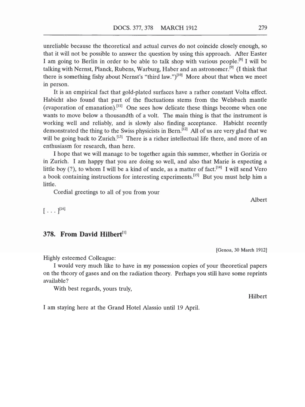 Volume 5: The Swiss Years: Correspondence, 1902-1914 (English translation supplement) page 279