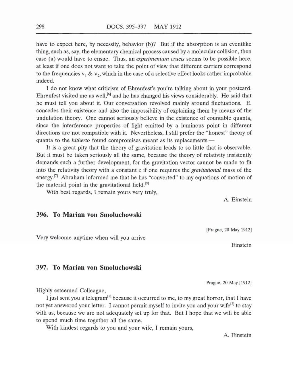Volume 5: The Swiss Years: Correspondence, 1902-1914 (English translation supplement) page 298