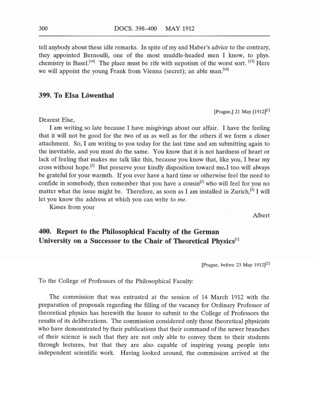 Volume 5: The Swiss Years: Correspondence, 1902-1914 (English translation supplement) page 300