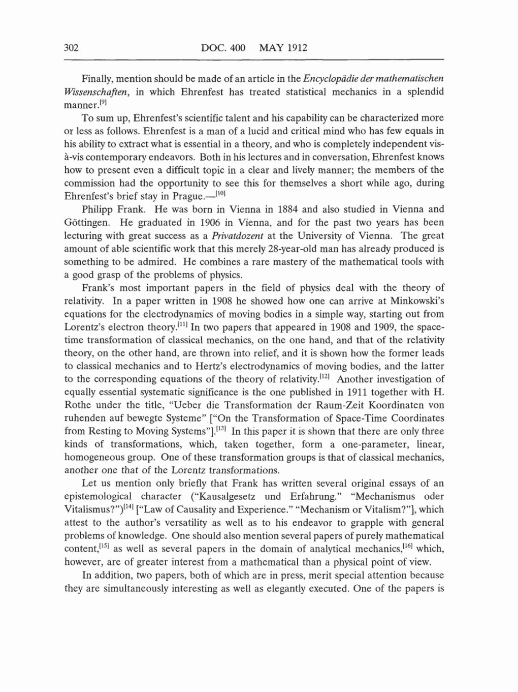 Volume 5: The Swiss Years: Correspondence, 1902-1914 (English translation supplement) page 302