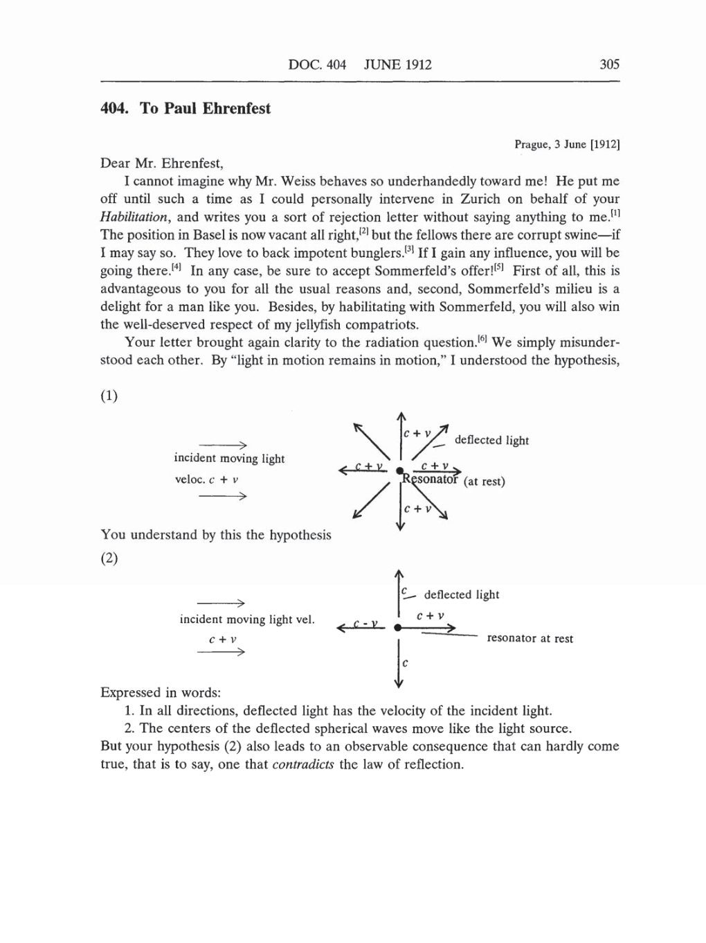 Volume 5: The Swiss Years: Correspondence, 1902-1914 (English translation supplement) page 305