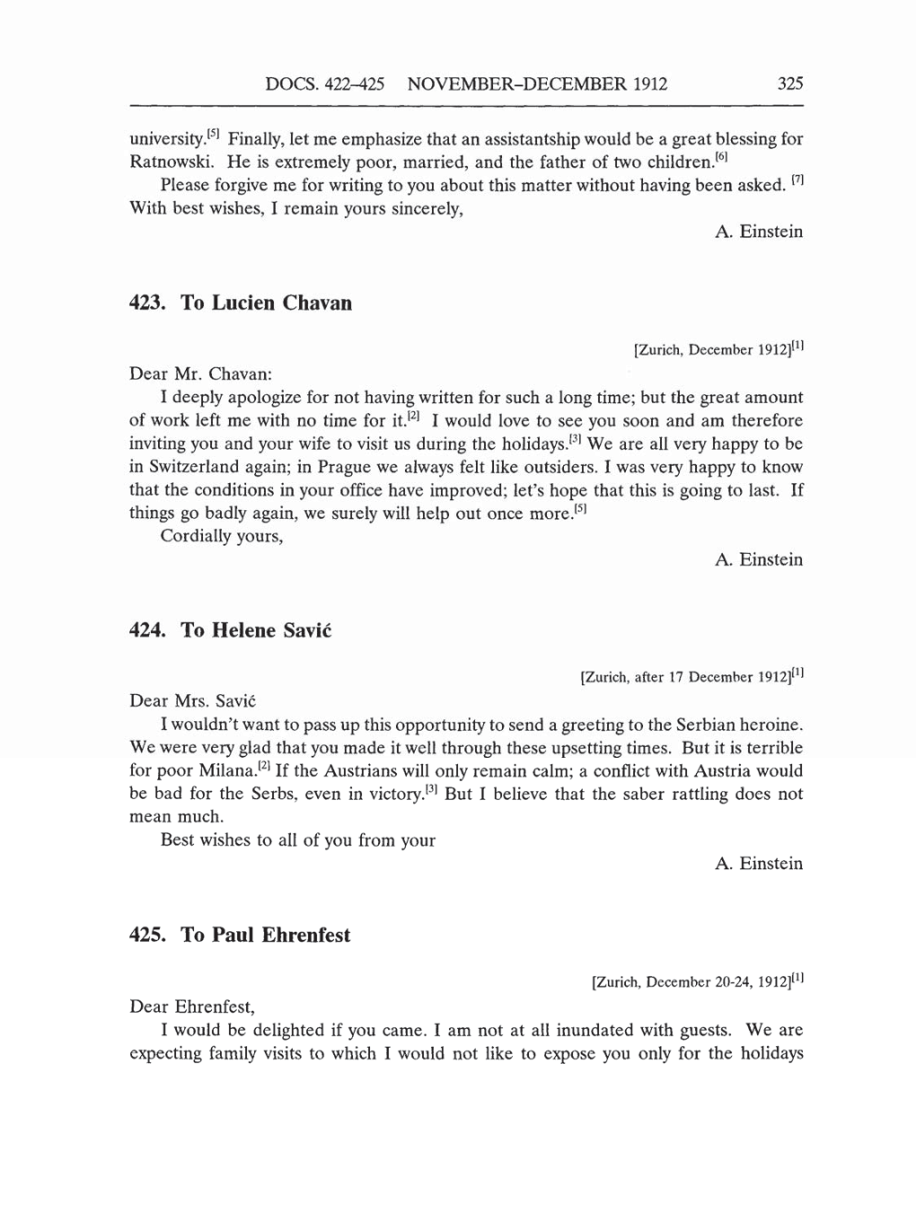 Volume 5: The Swiss Years: Correspondence, 1902-1914 (English translation supplement) page 325