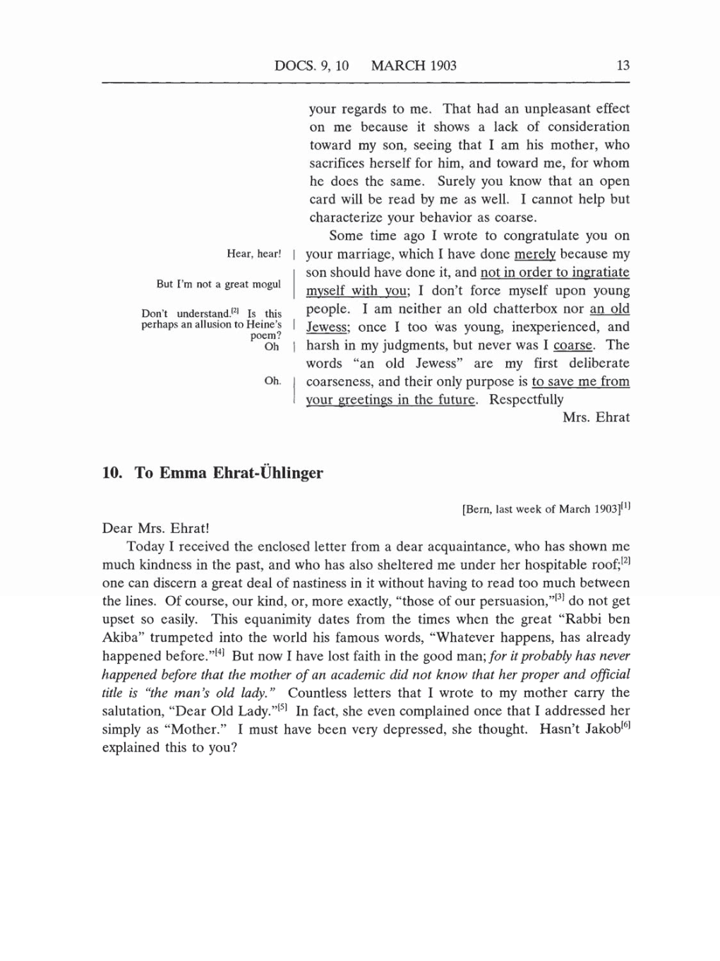 Volume 5: The Swiss Years: Correspondence, 1902-1914 (English translation supplement) page 13