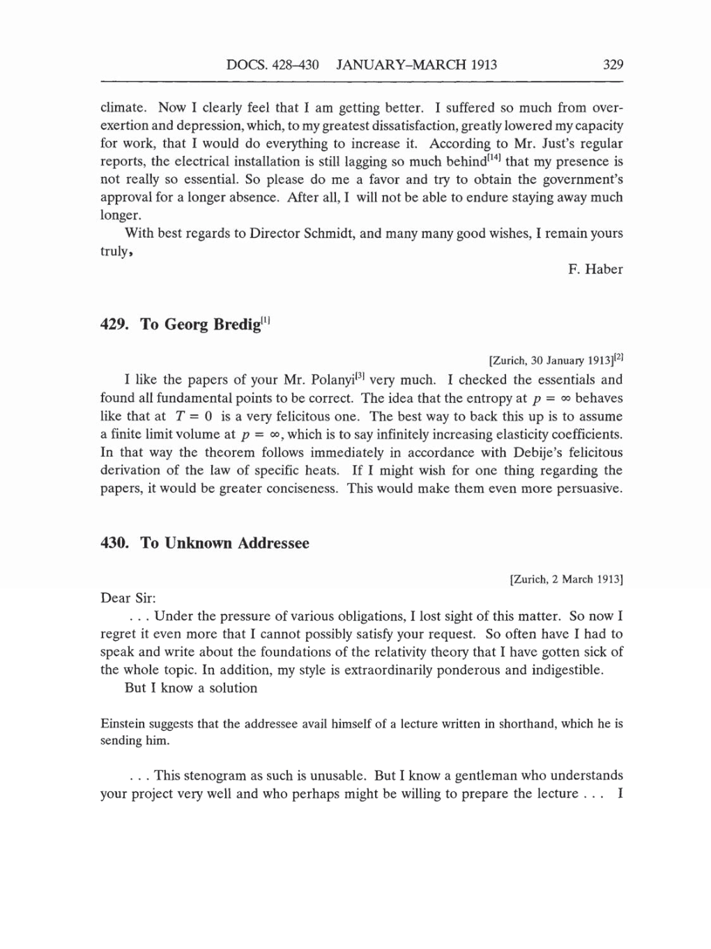 Volume 5: The Swiss Years: Correspondence, 1902-1914 (English translation supplement) page 329