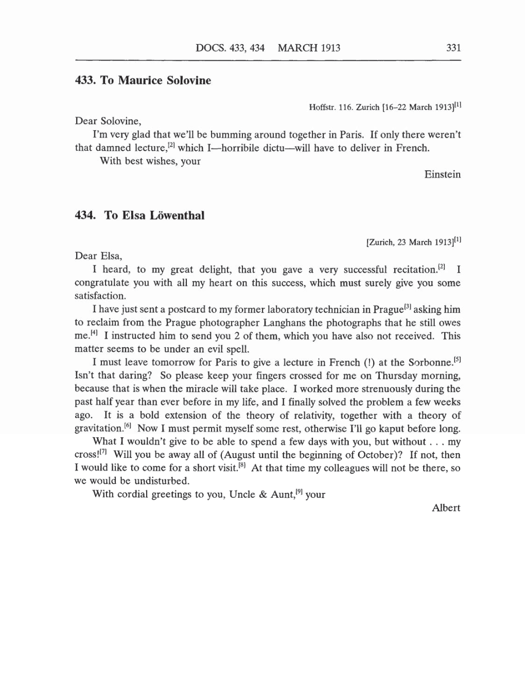 Volume 5: The Swiss Years: Correspondence, 1902-1914 (English translation supplement) page 331