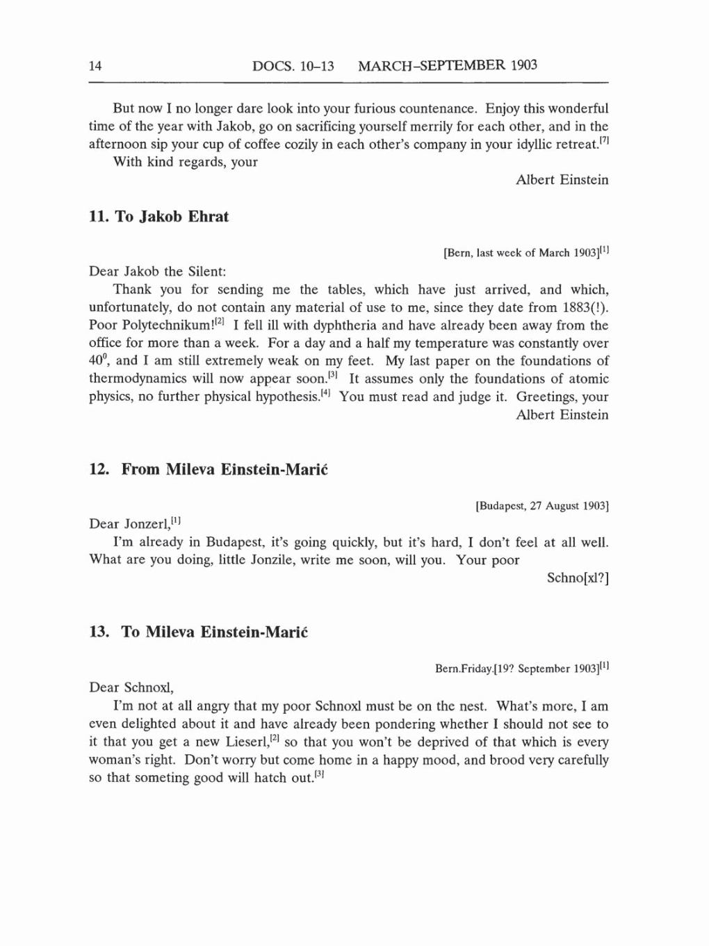 Volume 5: The Swiss Years: Correspondence, 1902-1914 (English translation supplement) page 14
