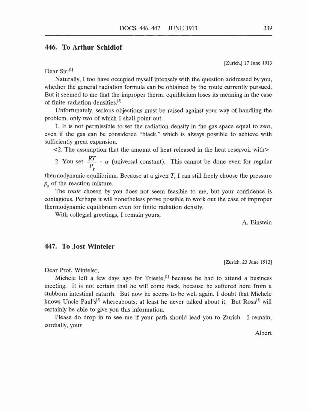 Volume 5: The Swiss Years: Correspondence, 1902-1914 (English translation supplement) page 339