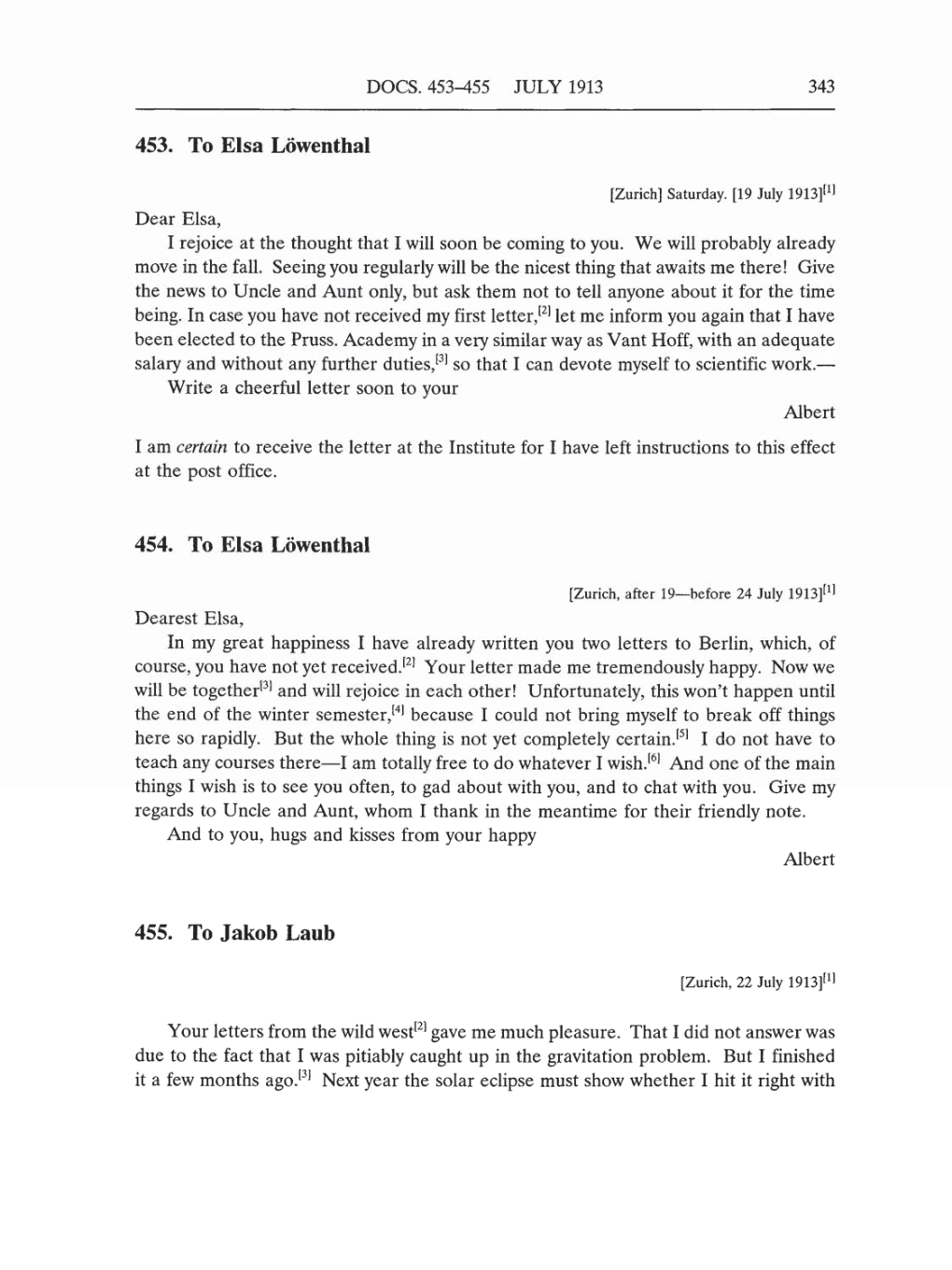 Volume 5: The Swiss Years: Correspondence, 1902-1914 (English translation supplement) page 343