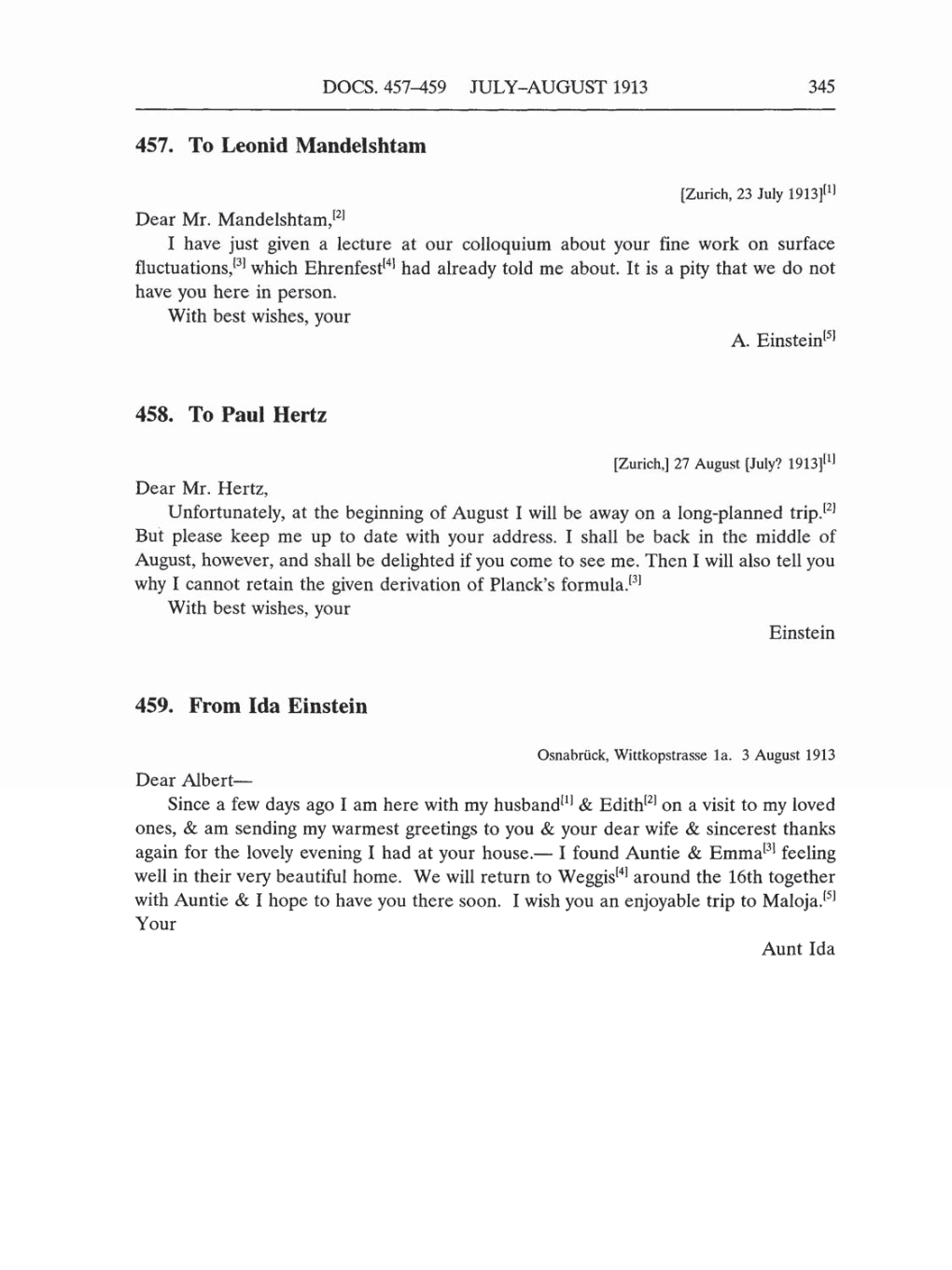 Volume 5: The Swiss Years: Correspondence, 1902-1914 (English translation supplement) page 345