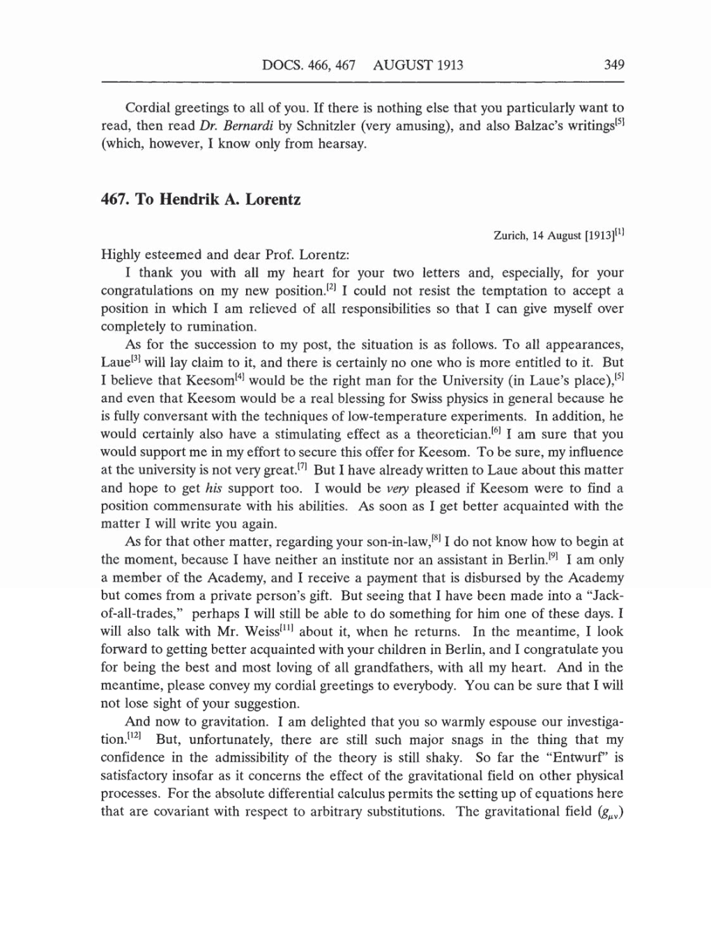 Volume 5: The Swiss Years: Correspondence, 1902-1914 (English translation supplement) page 349