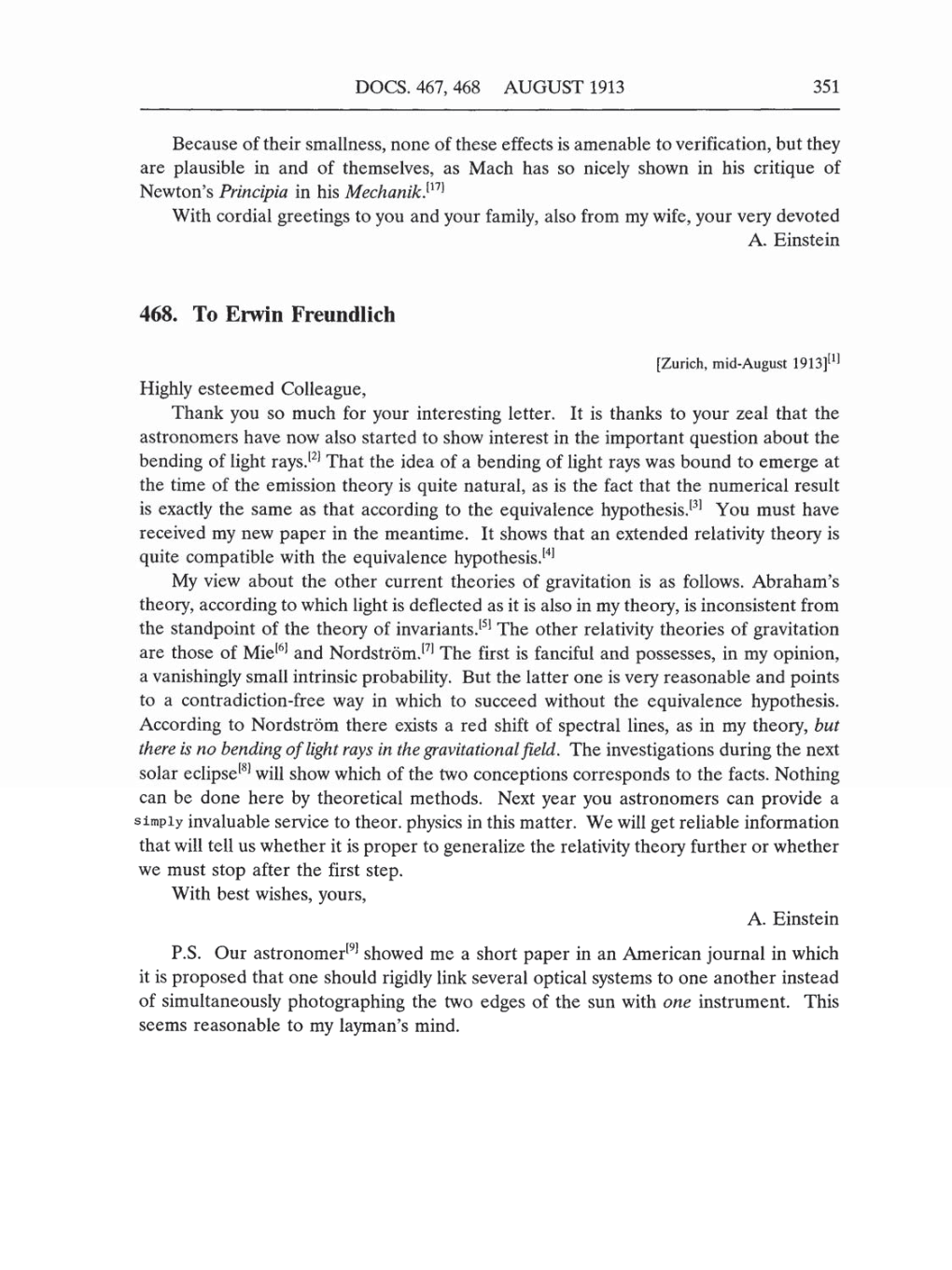 Volume 5: The Swiss Years: Correspondence, 1902-1914 (English translation supplement) page 351