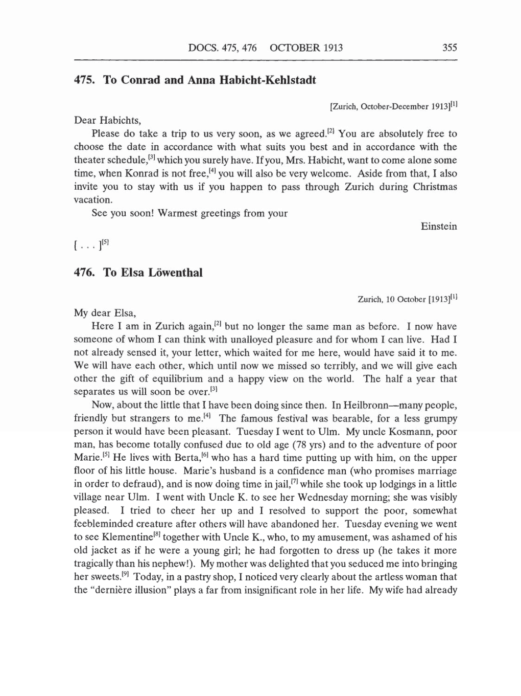 Volume 5: The Swiss Years: Correspondence, 1902-1914 (English translation supplement) page 355