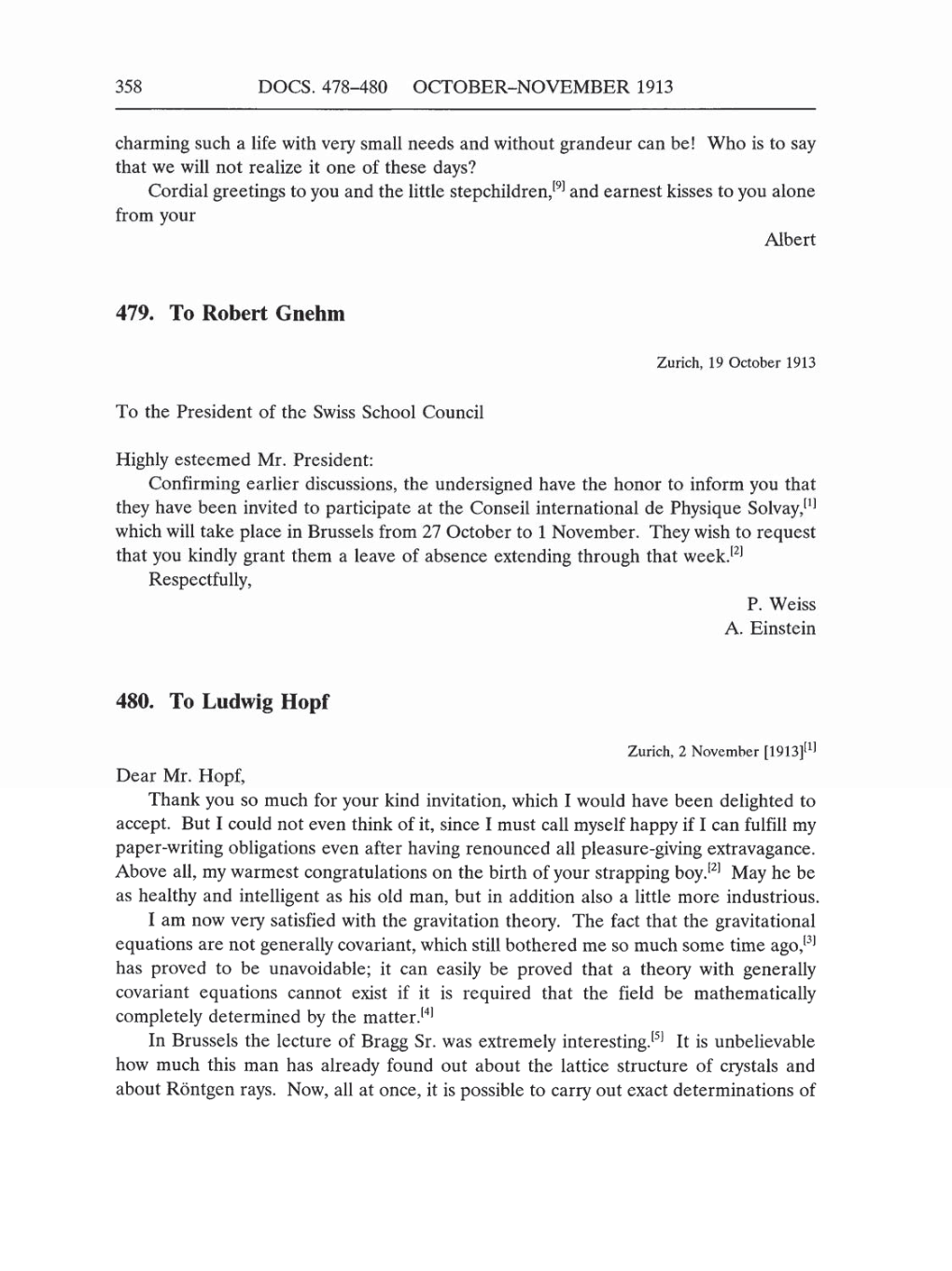 Volume 5: The Swiss Years: Correspondence, 1902-1914 (English translation supplement) page 358