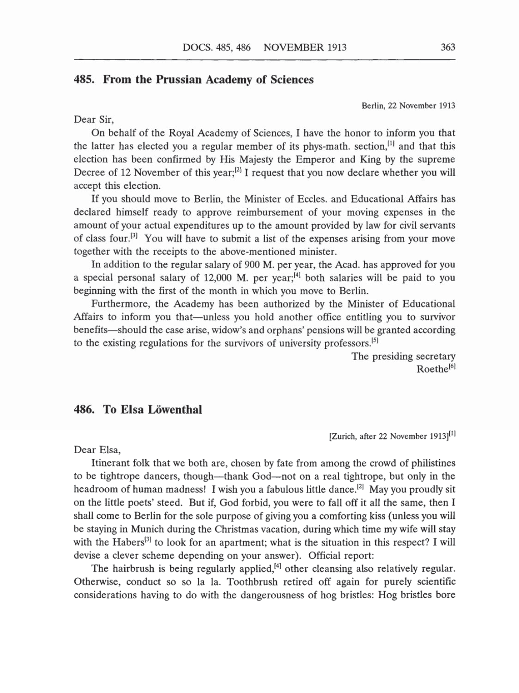 Volume 5: The Swiss Years: Correspondence, 1902-1914 (English translation supplement) page 363