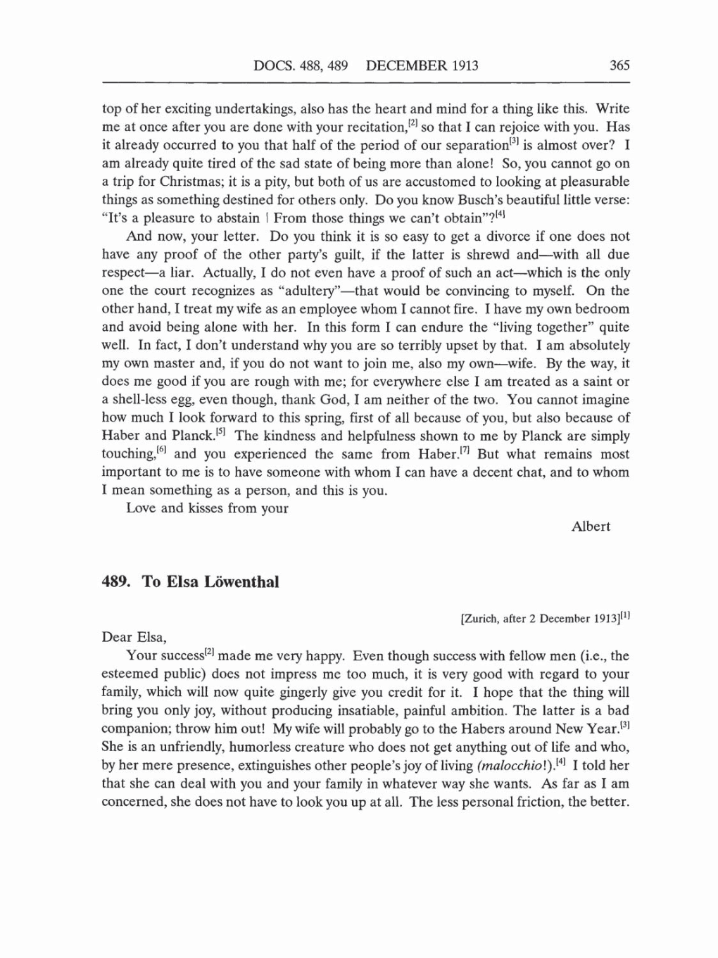Volume 5: The Swiss Years: Correspondence, 1902-1914 (English translation supplement) page 365