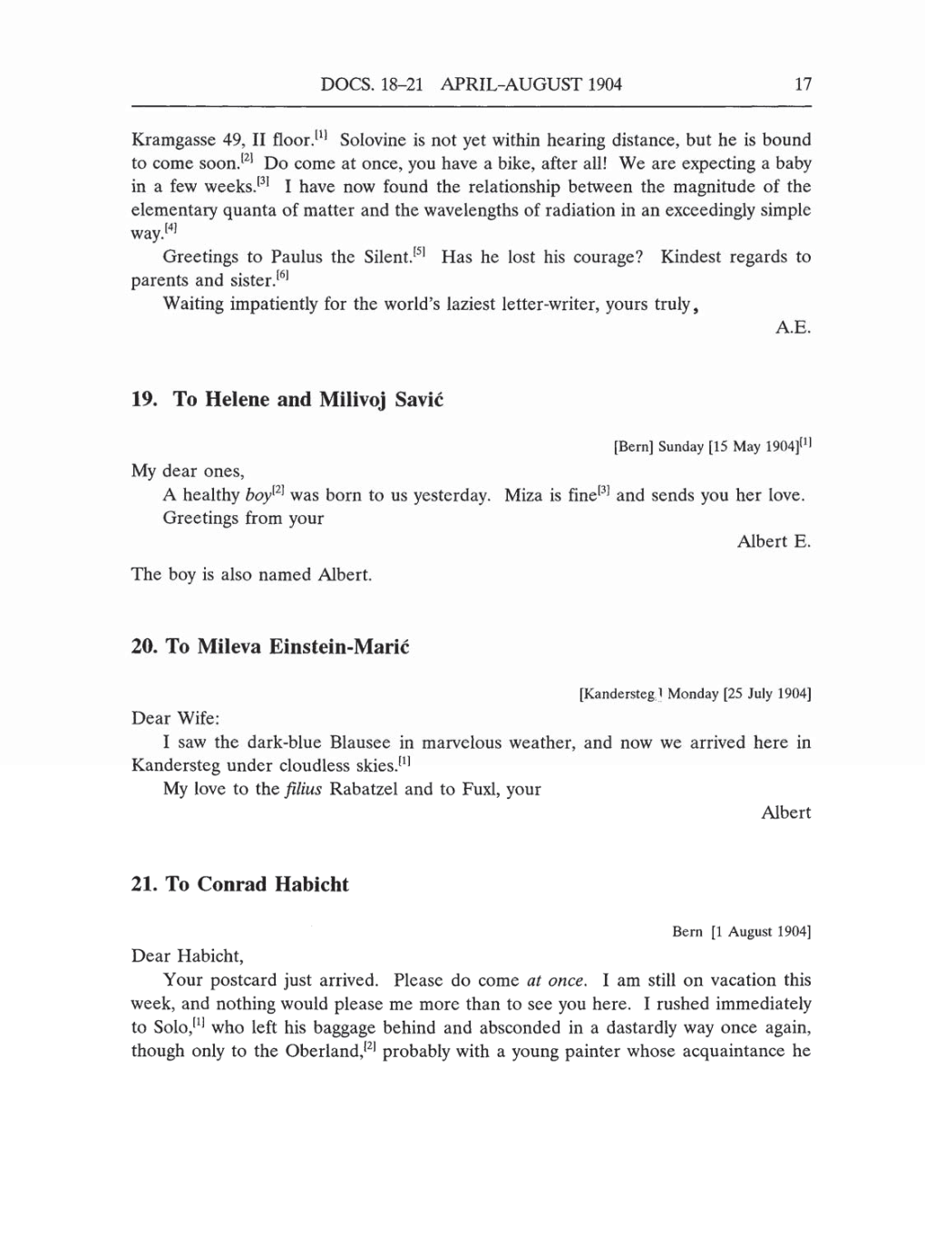 Volume 5: The Swiss Years: Correspondence, 1902-1914 (English translation supplement) page 17