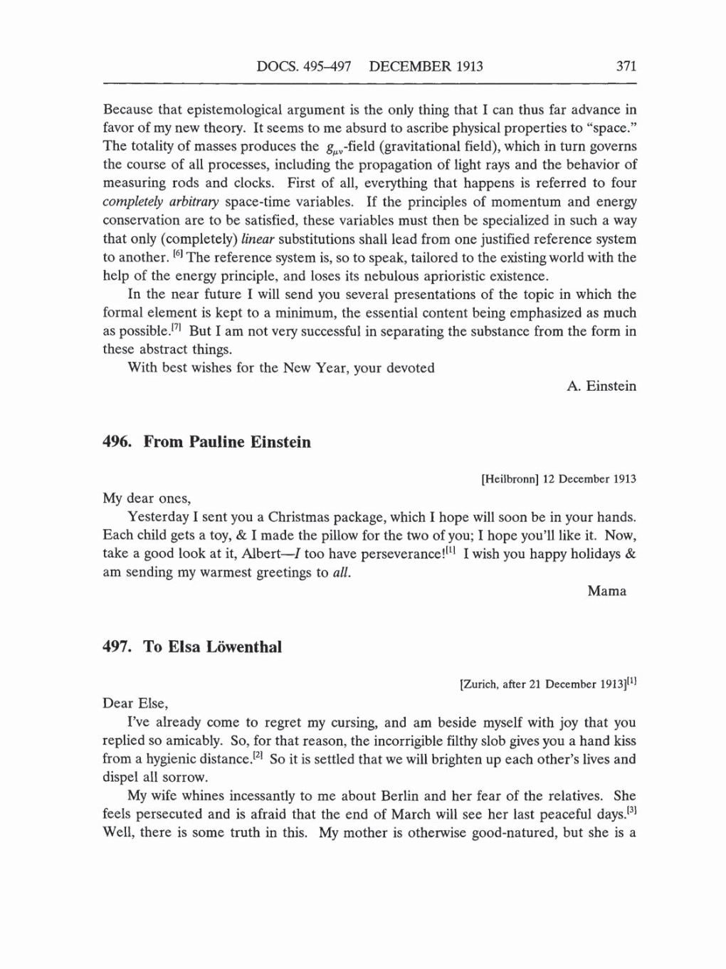 Volume 5: The Swiss Years: Correspondence, 1902-1914 (English translation supplement) page 371