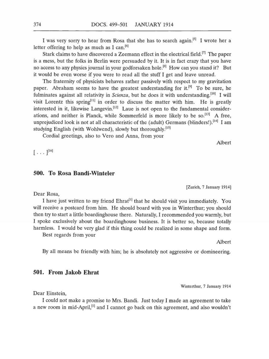 Volume 5: The Swiss Years: Correspondence, 1902-1914 (English translation supplement) page 374