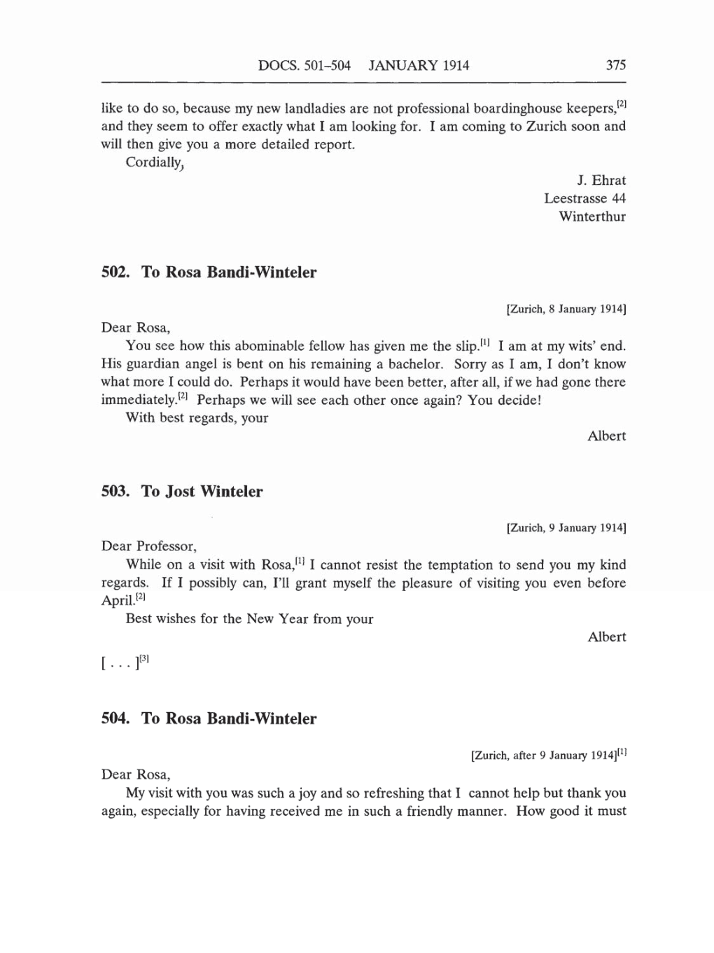 Volume 5: The Swiss Years: Correspondence, 1902-1914 (English translation supplement) page 375