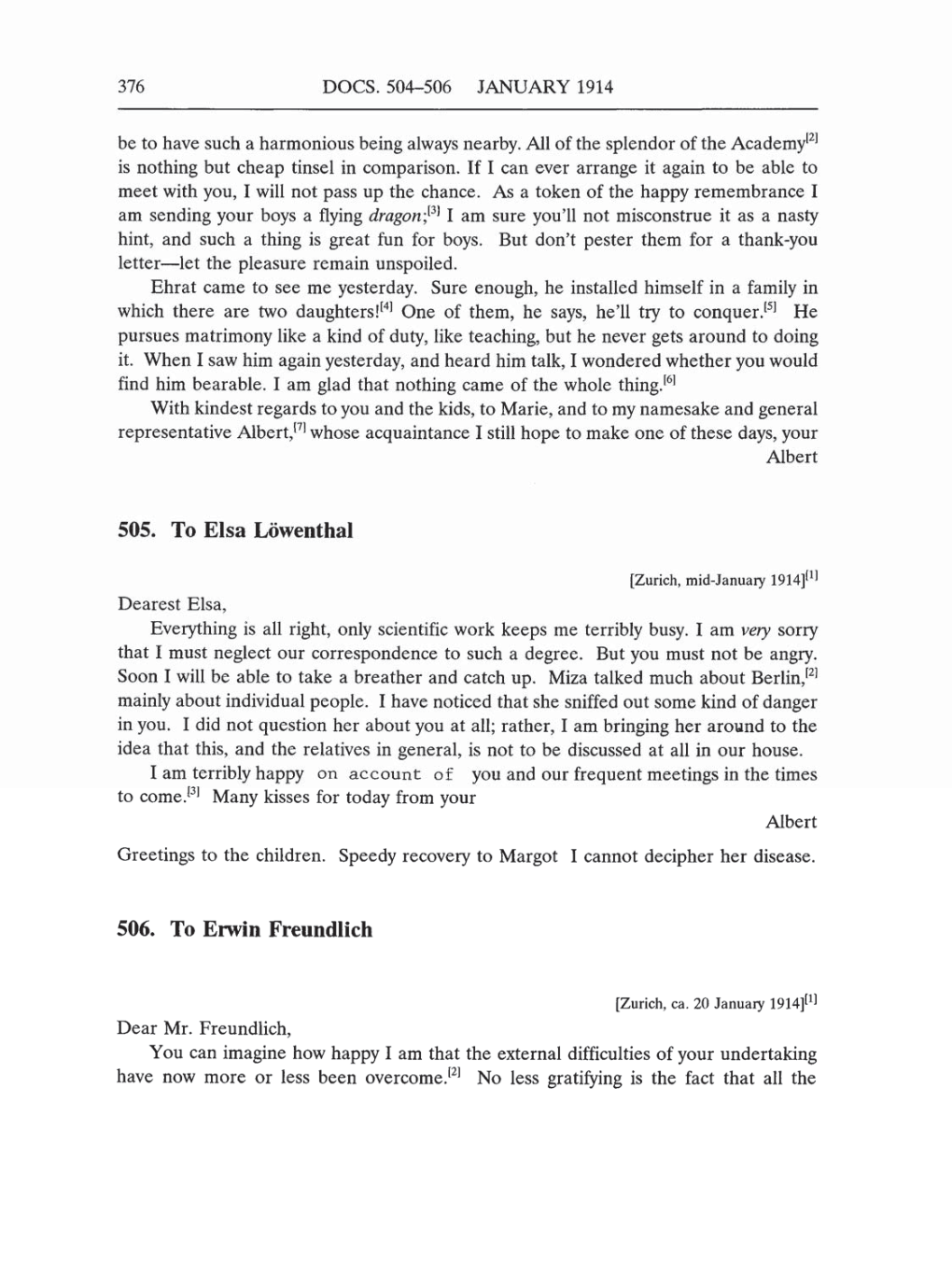 Volume 5: The Swiss Years: Correspondence, 1902-1914 (English translation supplement) page 376