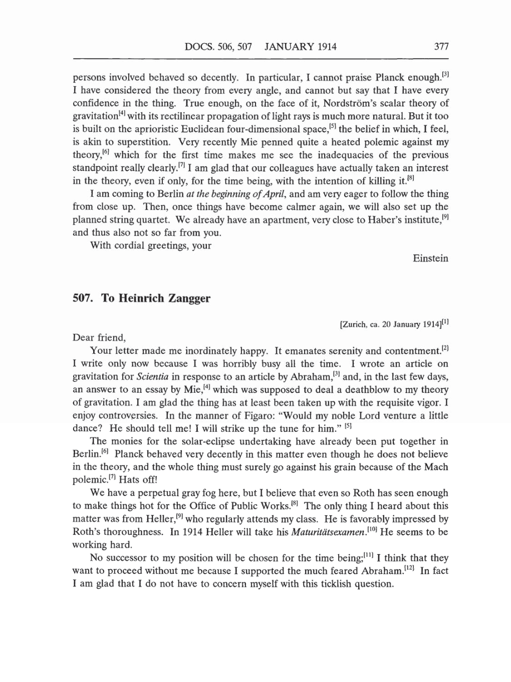 Volume 5: The Swiss Years: Correspondence, 1902-1914 (English translation supplement) page 377