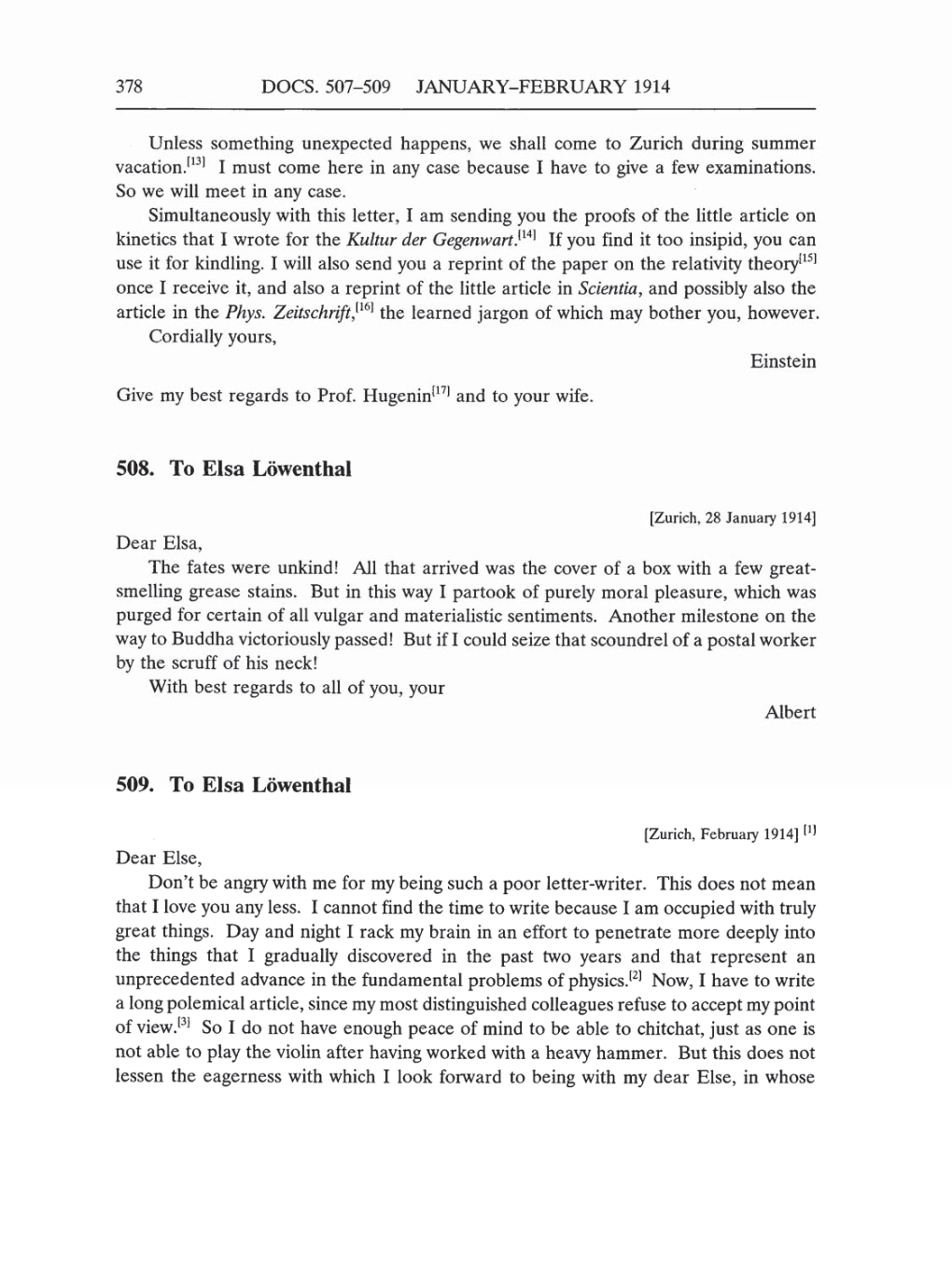 Volume 5: The Swiss Years: Correspondence, 1902-1914 (English translation supplement) page 378