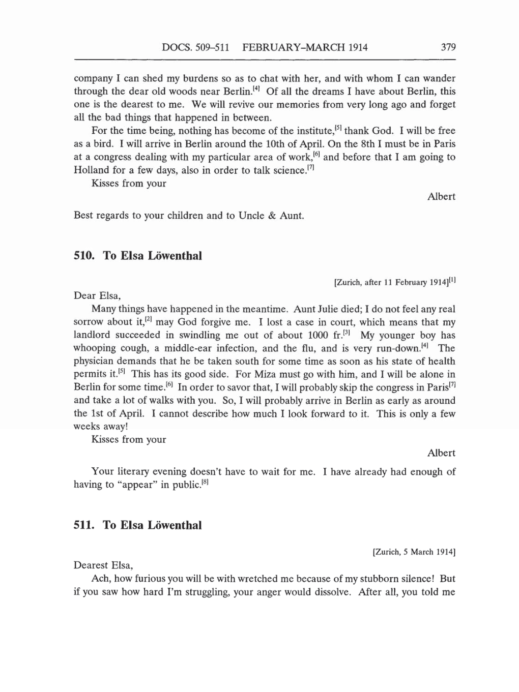 Volume 5: The Swiss Years: Correspondence, 1902-1914 (English translation supplement) page 379