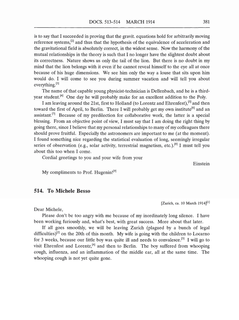 Volume 5: The Swiss Years: Correspondence, 1902-1914 (English translation supplement) page 381