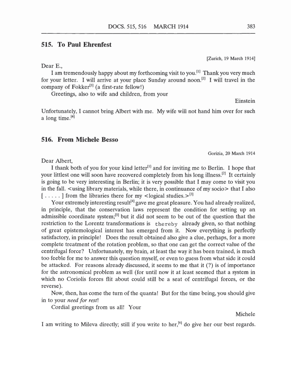 Volume 5: The Swiss Years: Correspondence, 1902-1914 (English translation supplement) page 383