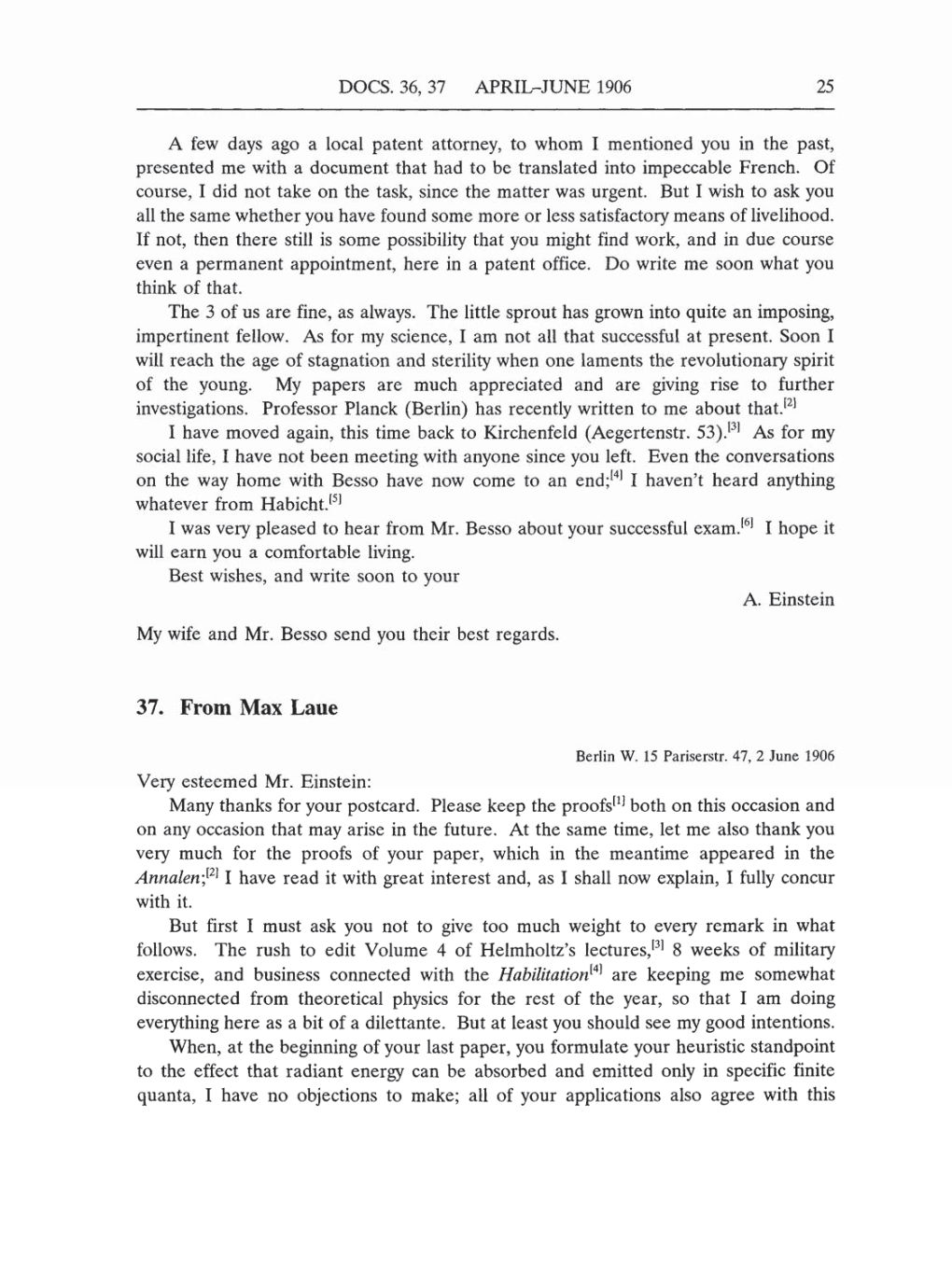 Volume 5: The Swiss Years: Correspondence, 1902-1914 (English translation supplement) page 25