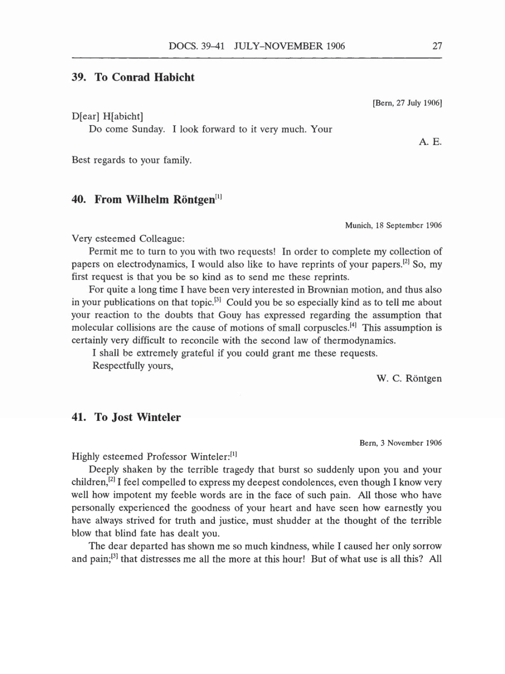 Volume 5: The Swiss Years: Correspondence, 1902-1914 (English translation supplement) page 27