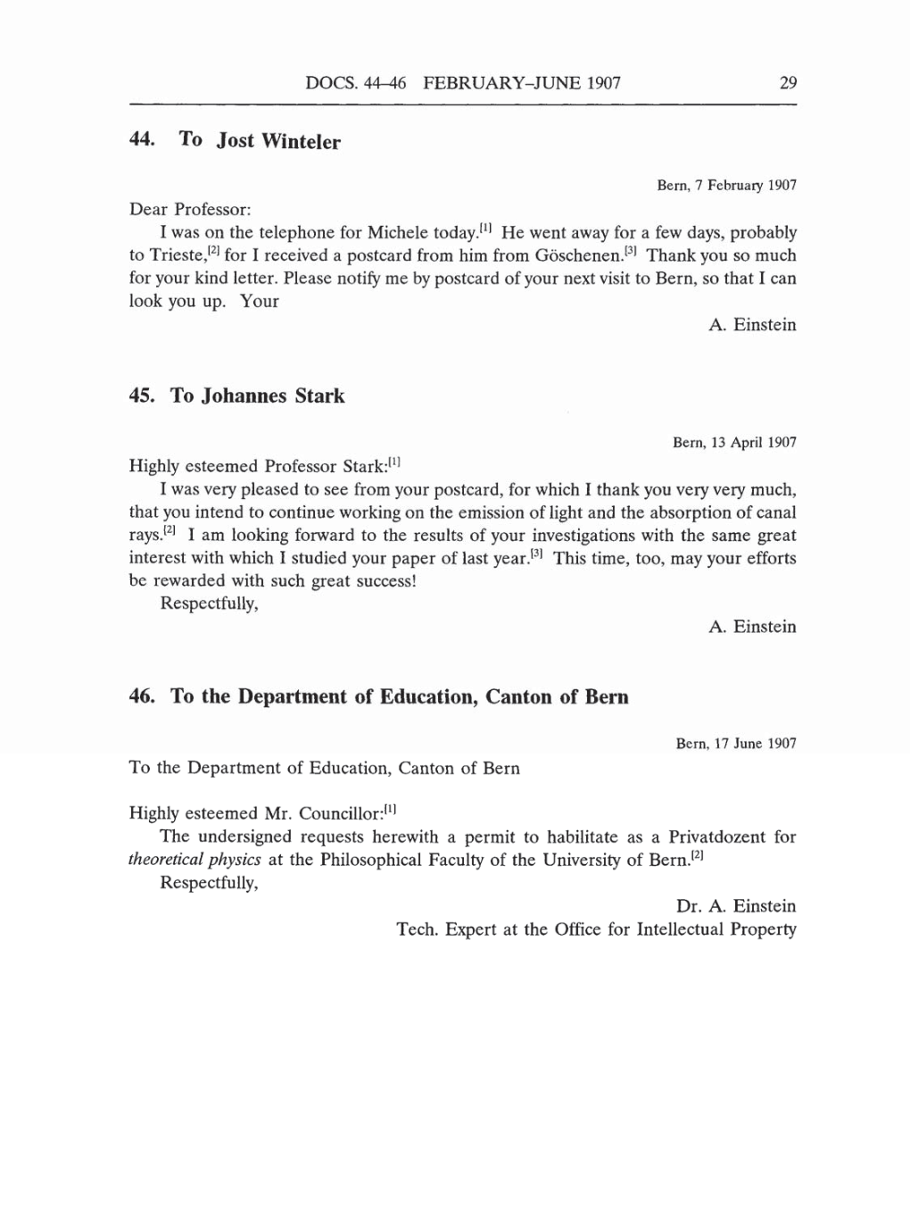 Volume 5: The Swiss Years: Correspondence, 1902-1914 (English translation supplement) page 29