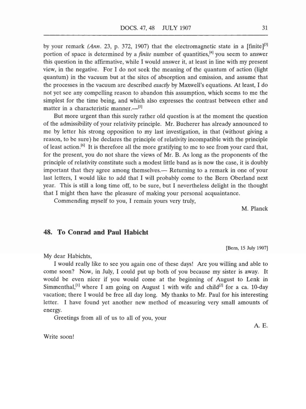 Volume 5: The Swiss Years: Correspondence, 1902-1914 (English translation supplement) page 31