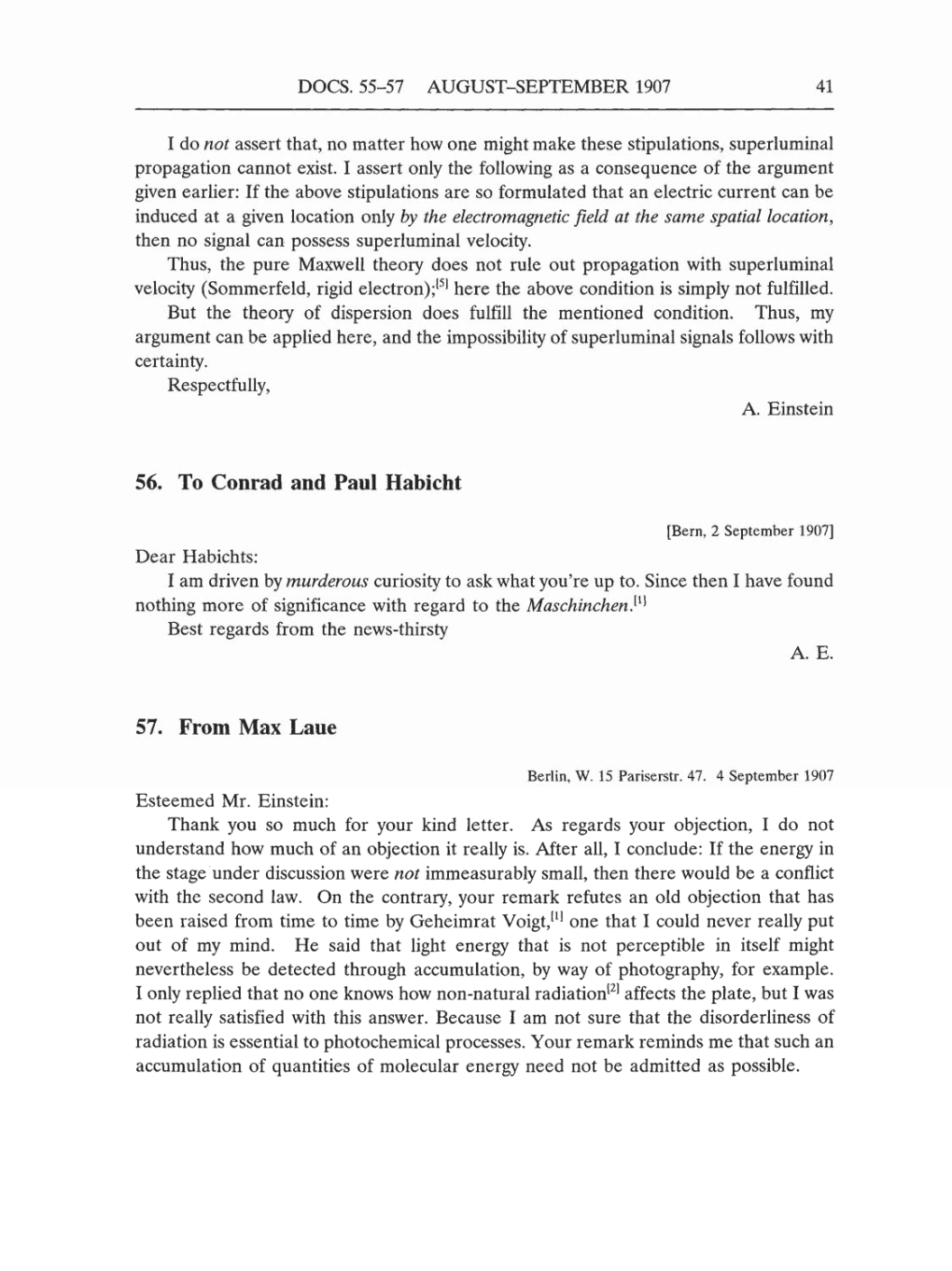 Volume 5: The Swiss Years: Correspondence, 1902-1914 (English translation supplement) page 41