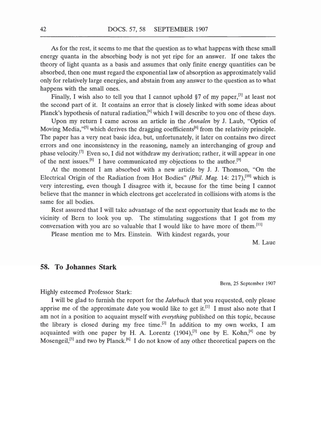 Volume 5: The Swiss Years: Correspondence, 1902-1914 (English translation supplement) page 42