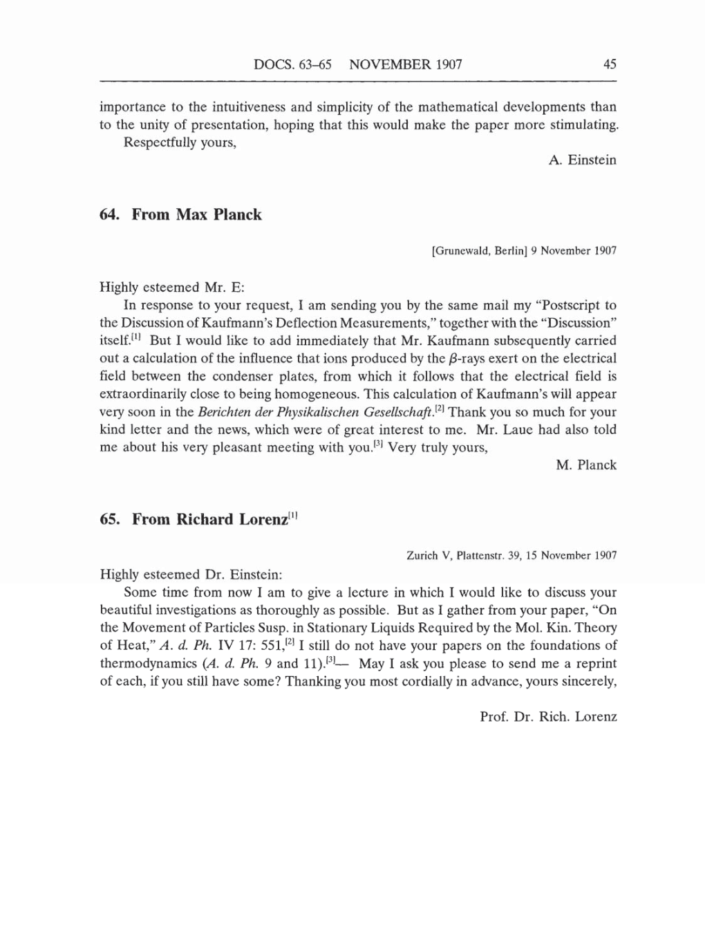 Volume 5: The Swiss Years: Correspondence, 1902-1914 (English translation supplement) page 45