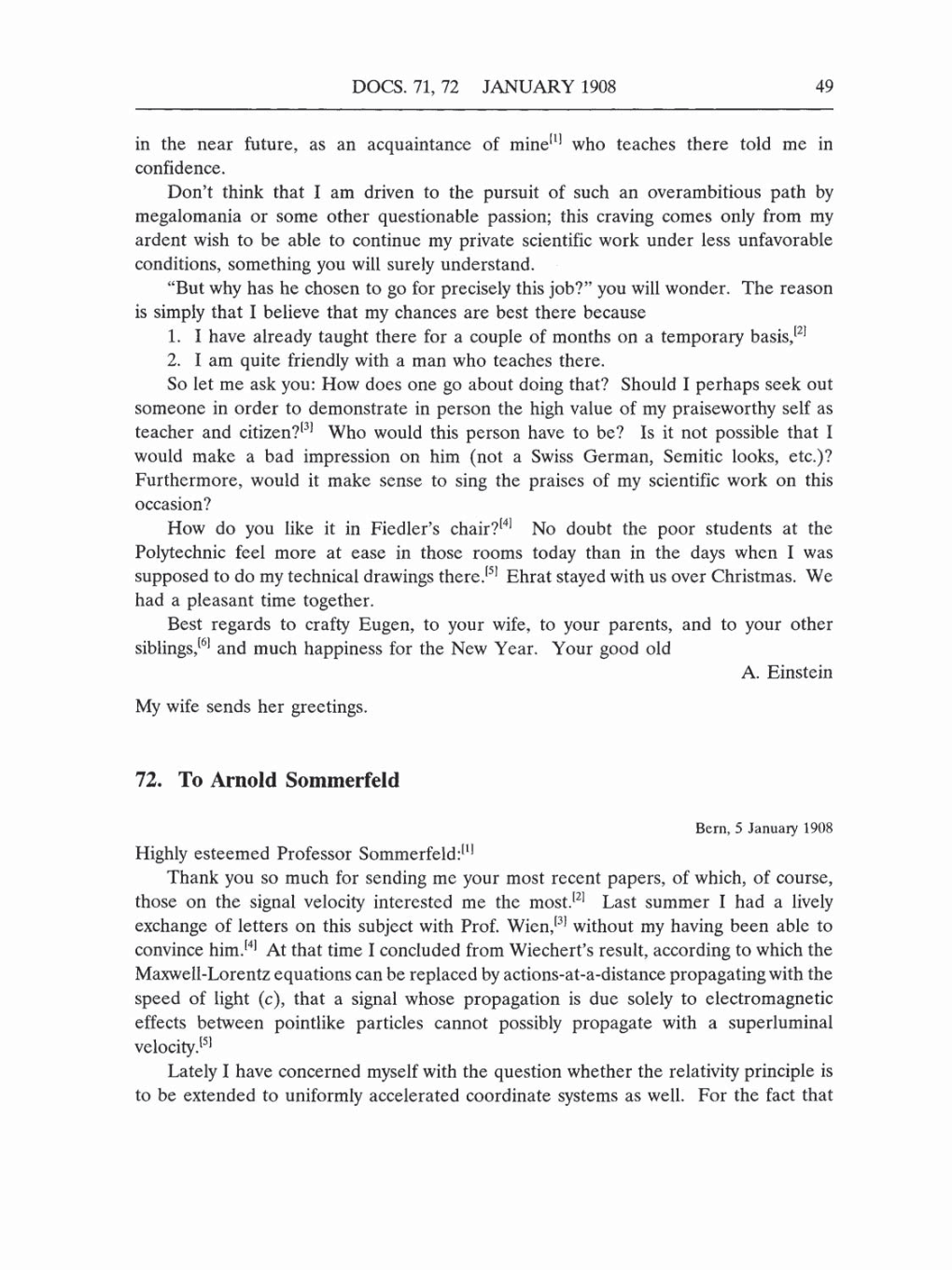 Volume 5: The Swiss Years: Correspondence, 1902-1914 (English translation supplement) page 49