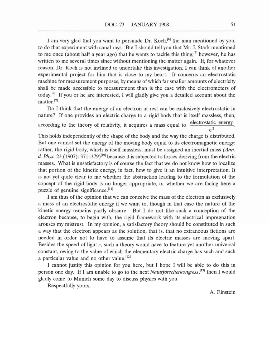Volume 5: The Swiss Years: Correspondence, 1902-1914 (English translation supplement) page 51