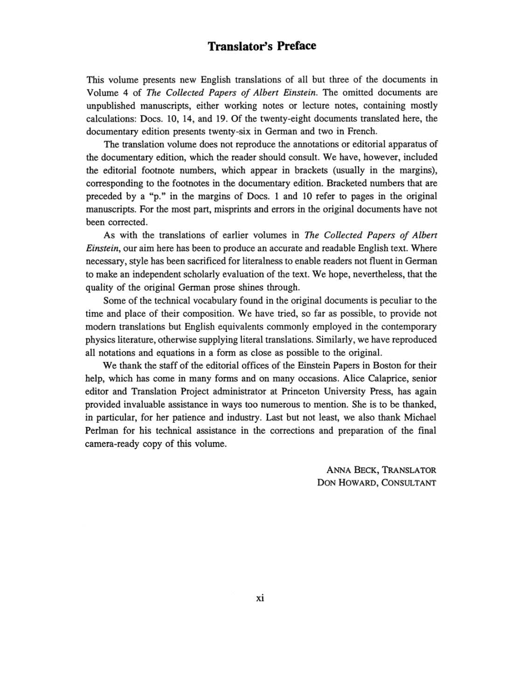 Volume 4: The Swiss Years: Writings 1912-1914 (English translation supplement) page xi