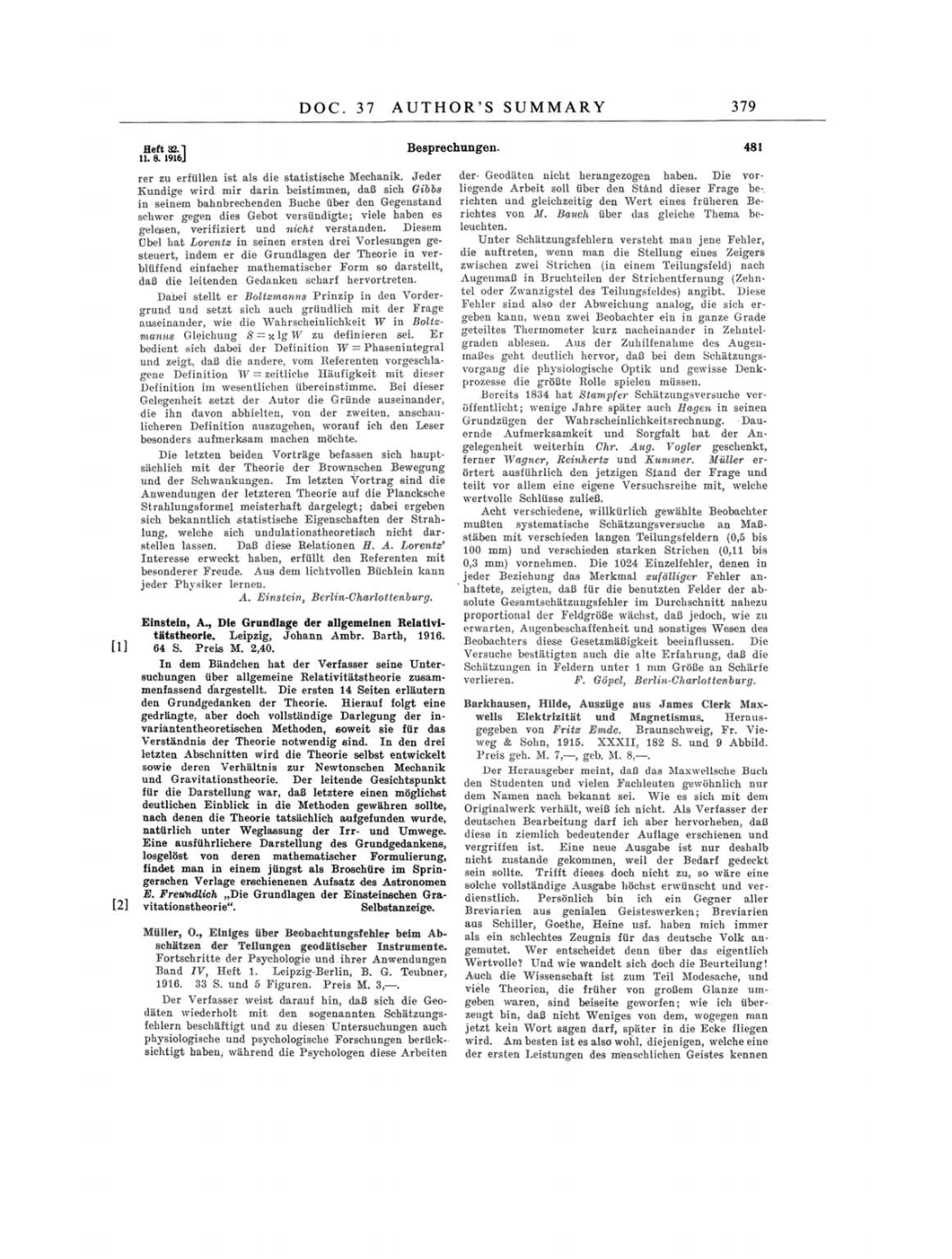 Volume 6: The Berlin Years: Writings, 1914-1917 page 379