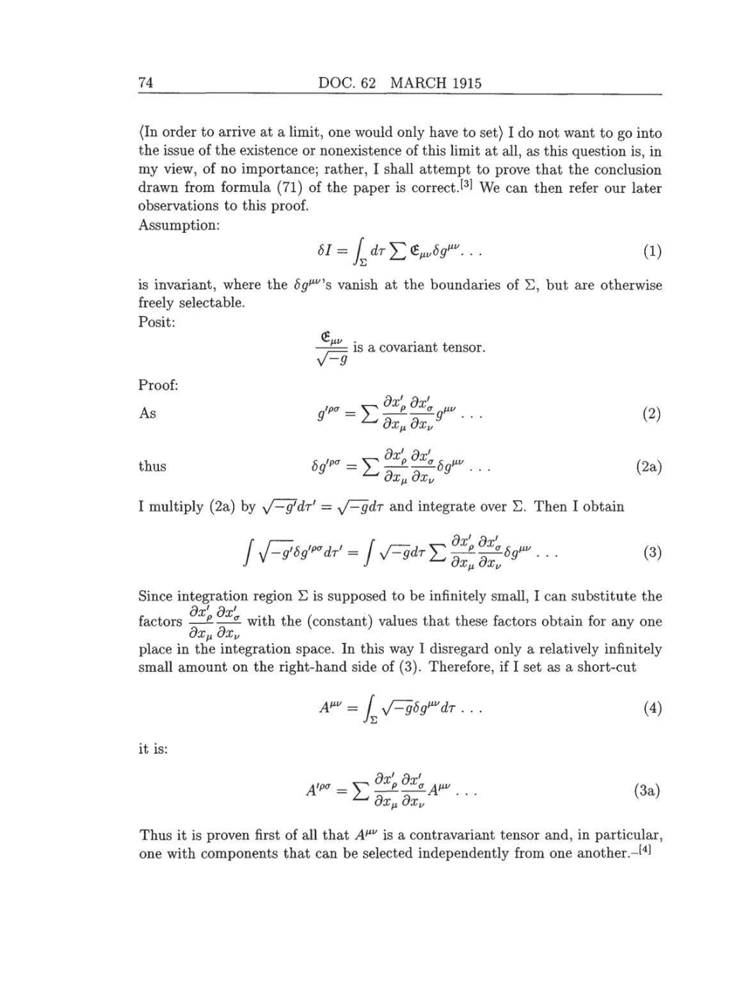 Volume 8: The Berlin Years: Correspondence, 1914-1918 (English translation supplement) page 74