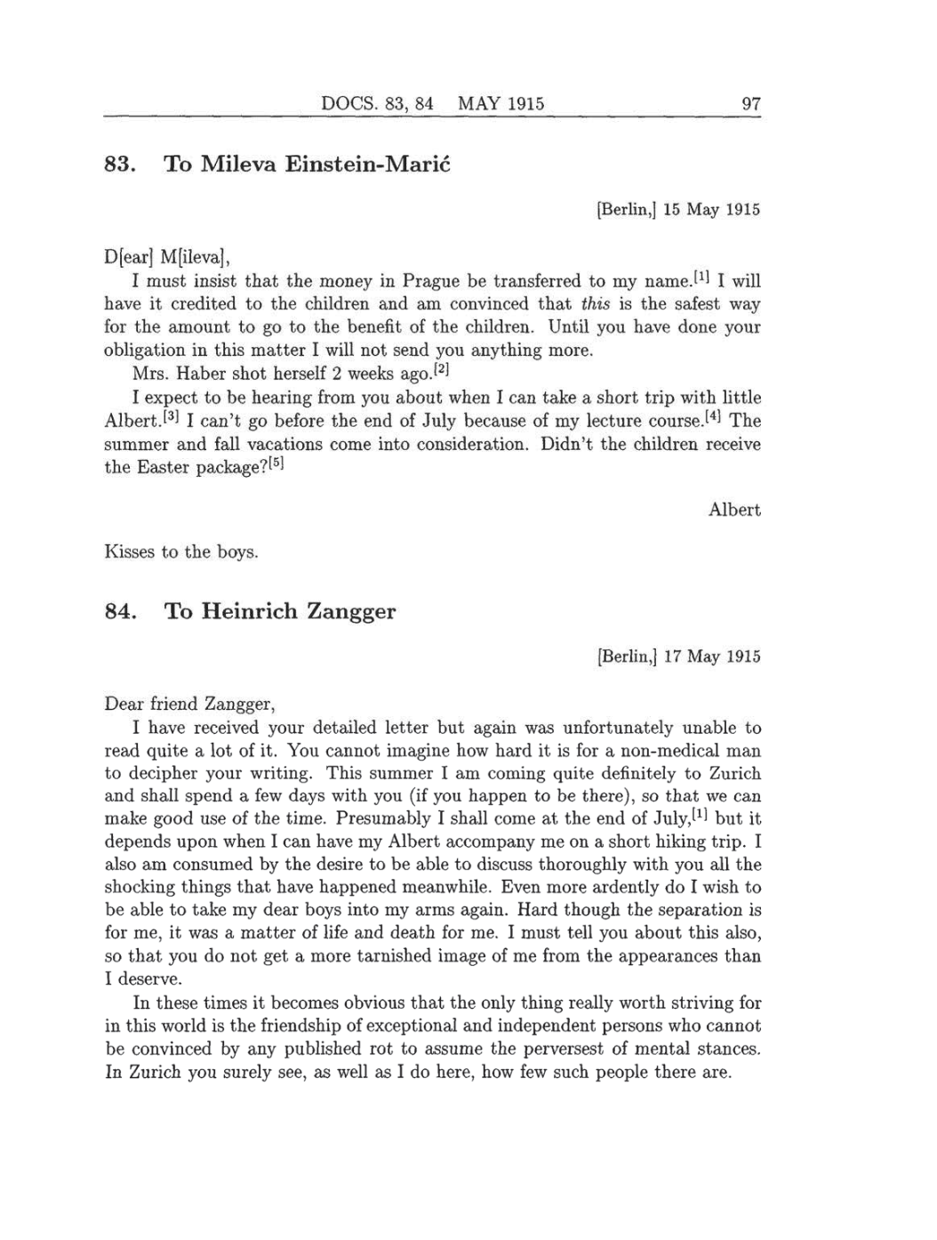 Volume 8: The Berlin Years: Correspondence, 1914-1918 (English translation supplement) page 97