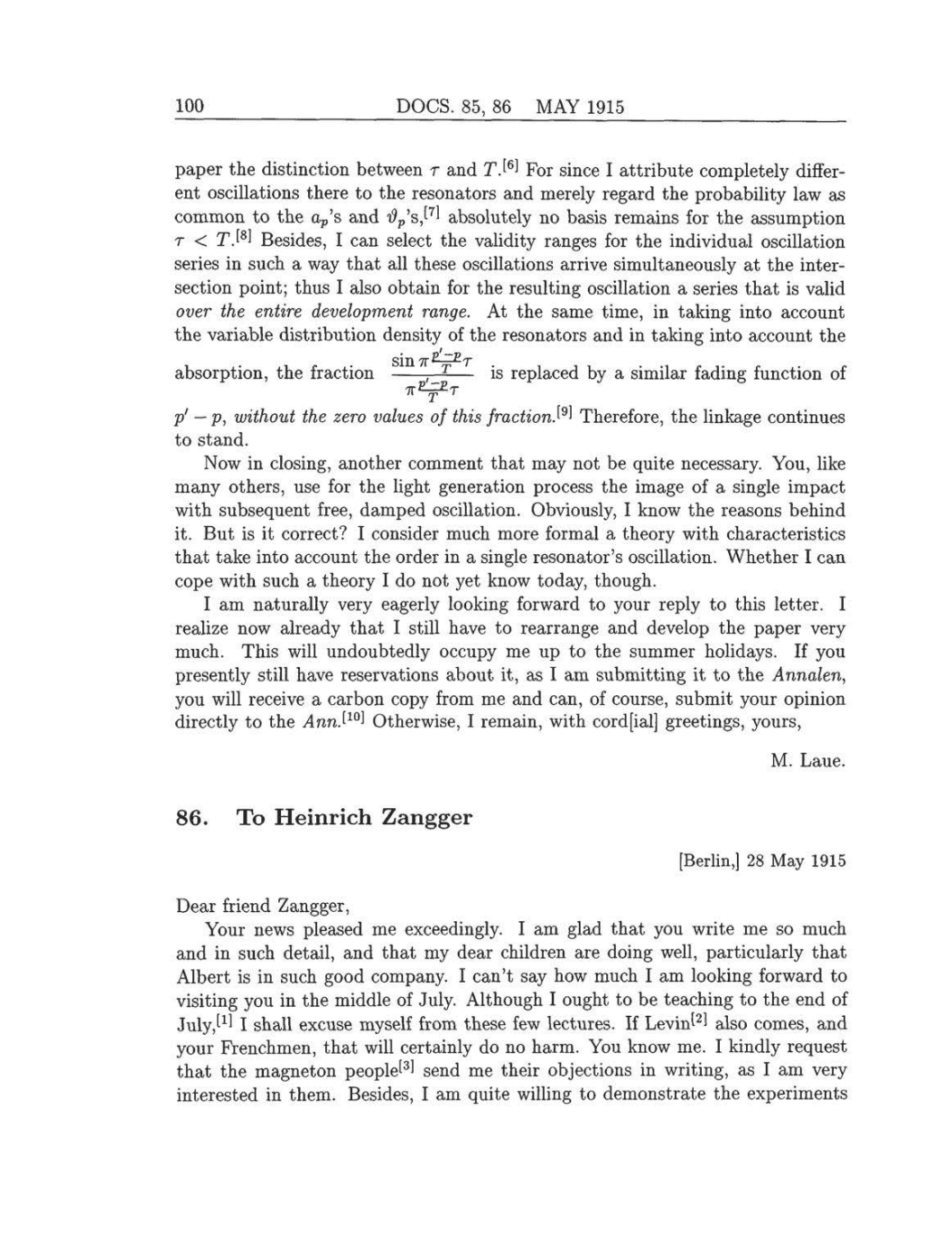 Volume 8: The Berlin Years: Correspondence, 1914-1918 (English translation supplement) page 100
