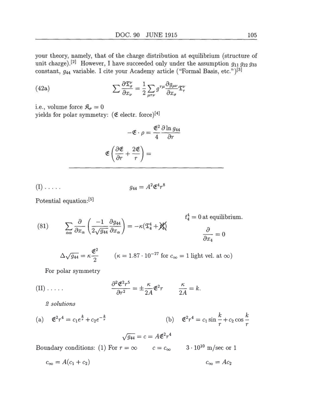 Volume 8: The Berlin Years: Correspondence, 1914-1918 (English translation supplement) page 105