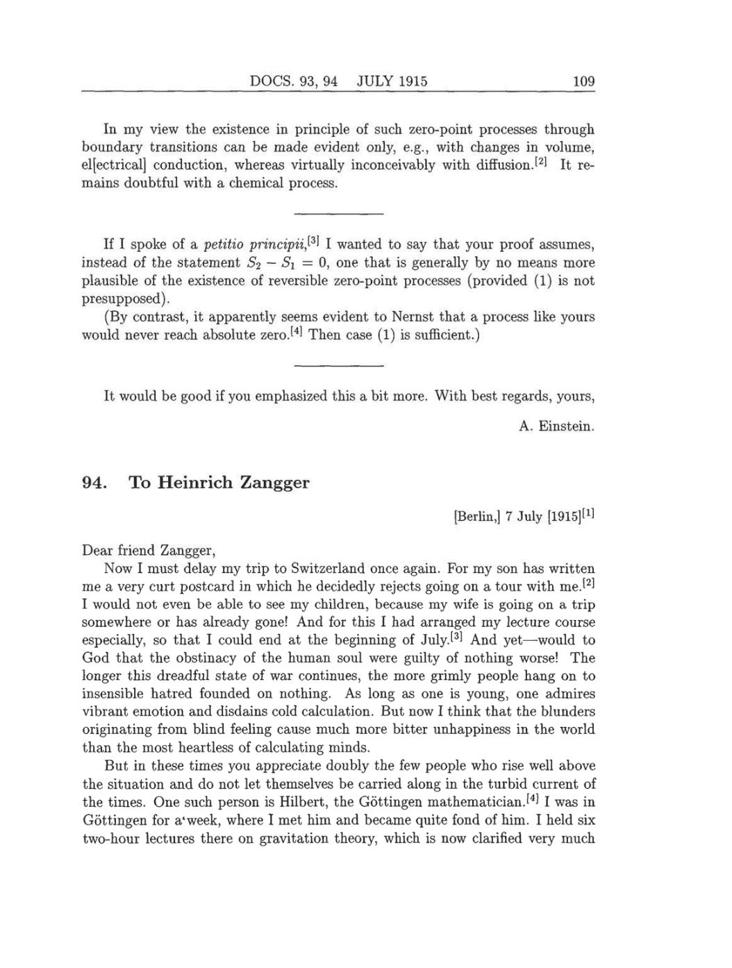 Volume 8: The Berlin Years: Correspondence, 1914-1918 (English translation supplement) page 109