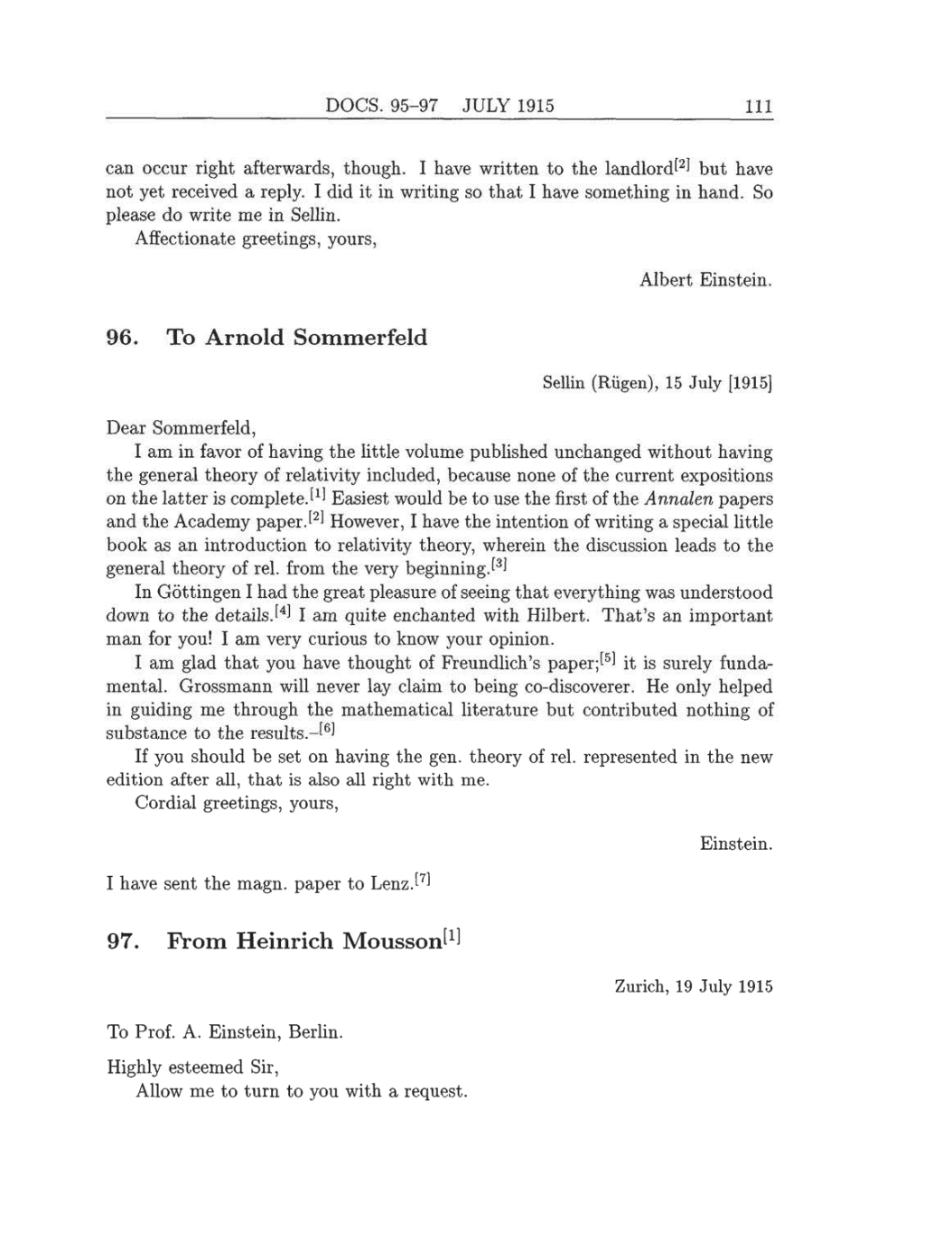 Volume 8: The Berlin Years: Correspondence, 1914-1918 (English translation supplement) page 111