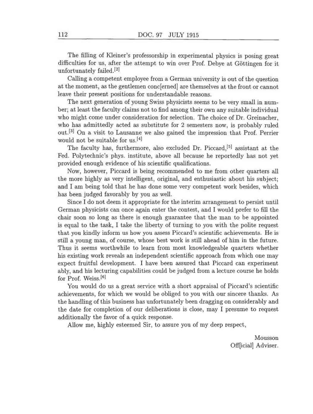 Volume 8: The Berlin Years: Correspondence, 1914-1918 (English translation supplement) page 112