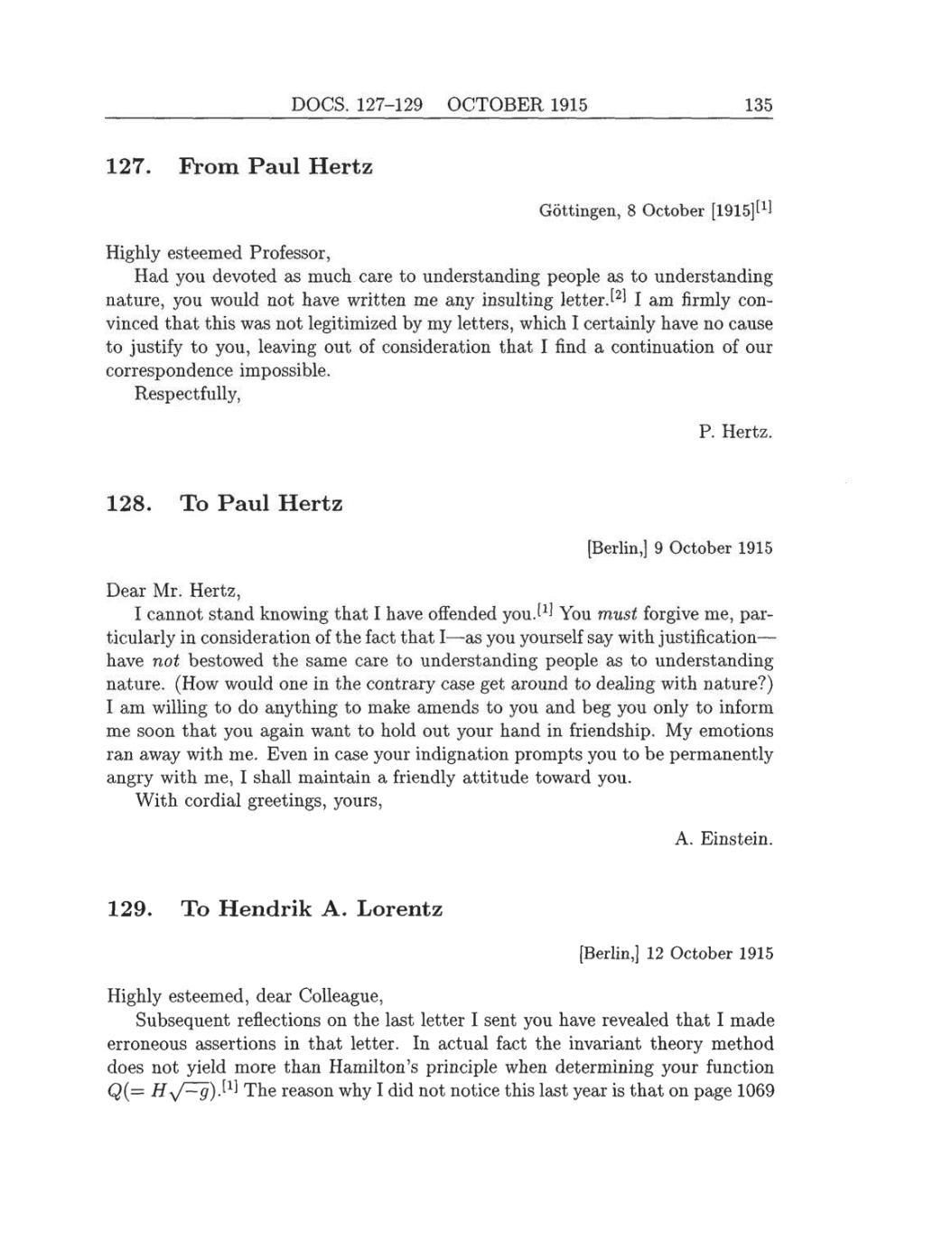 Volume 8: The Berlin Years: Correspondence, 1914-1918 (English translation supplement) page 135