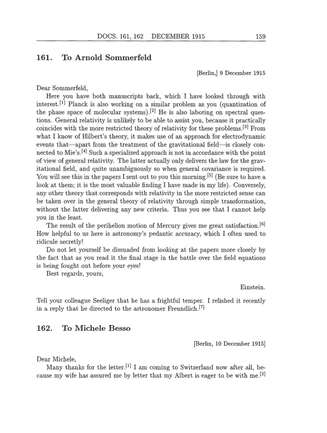 Volume 8: The Berlin Years: Correspondence, 1914-1918 (English translation supplement) page 159