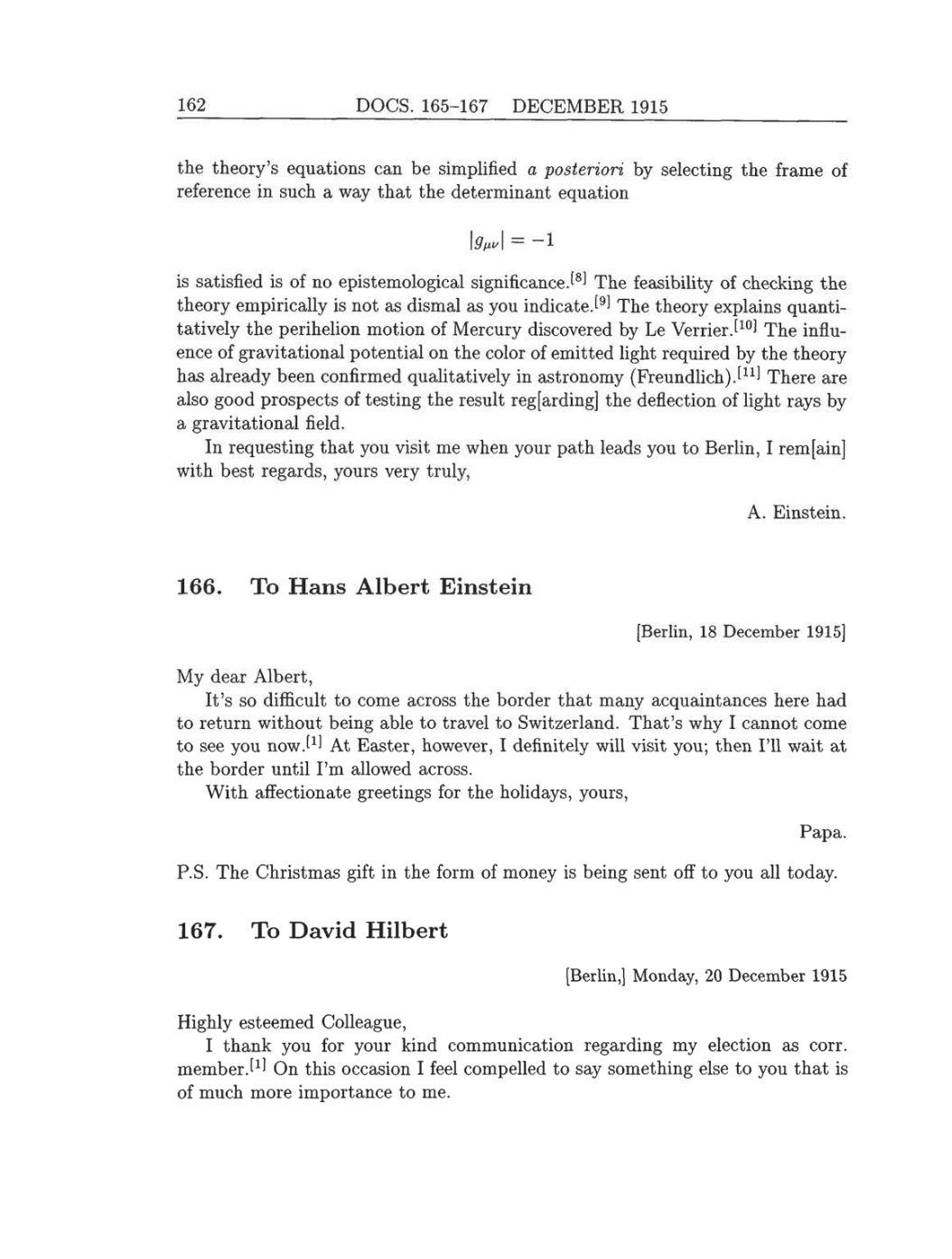 Volume 8: The Berlin Years: Correspondence, 1914-1918 (English translation supplement) page 162